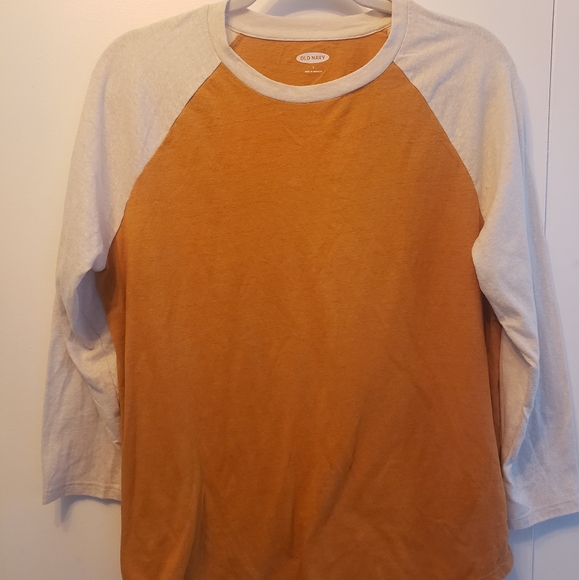 Tops - Old Navy Baseball Tee Size Women's L Orange & Cream